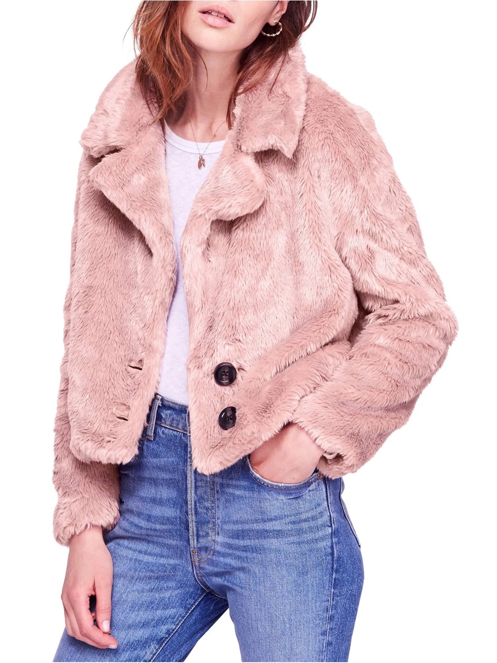 Free People Women's Mena Faux Fur Coat, Size Large